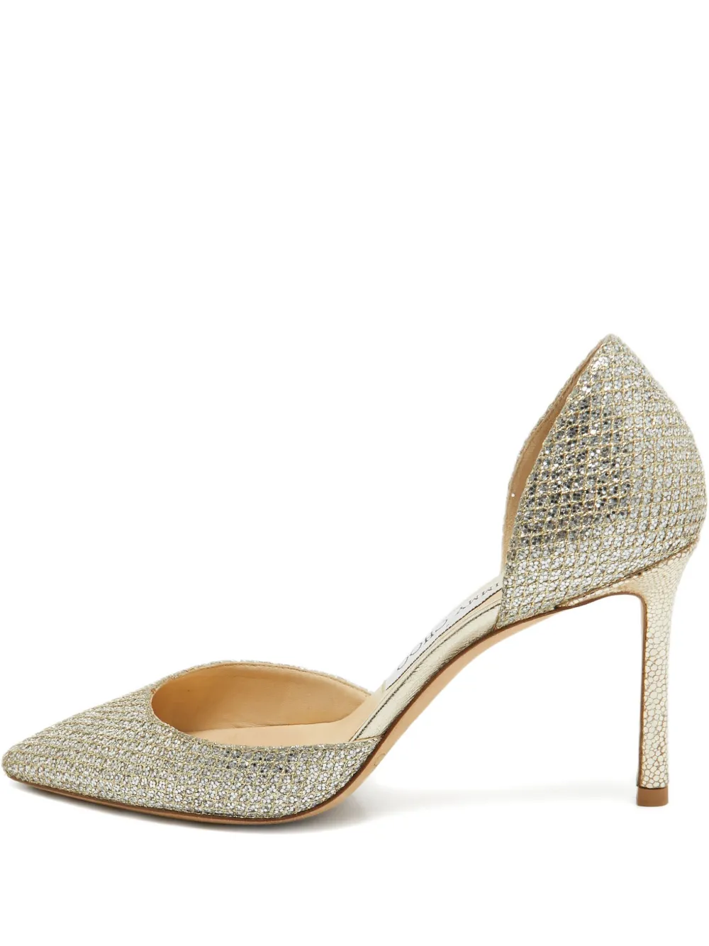 Jimmy Choo Pre-Owned 90mm glitter cut-out pumps | Grey | Image 1