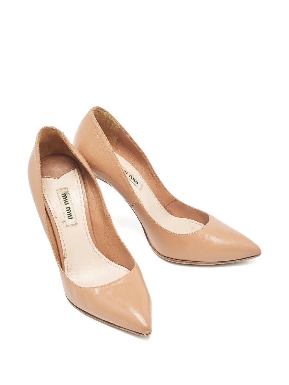 Miu Miu Pre-Owned Leren pumps met puntige neus - Beige