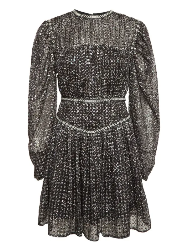 maje black sequin dress Long dress with black glitter Black / Gray For Women