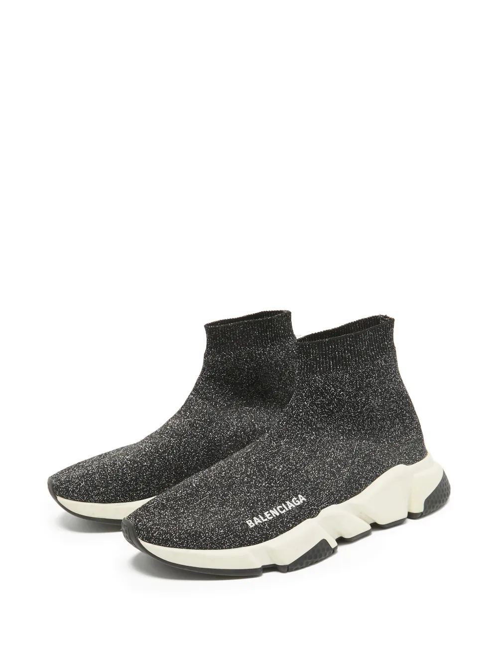 Balenciaga Pre-Owned Gebreide sneakers met glitter - Grijs