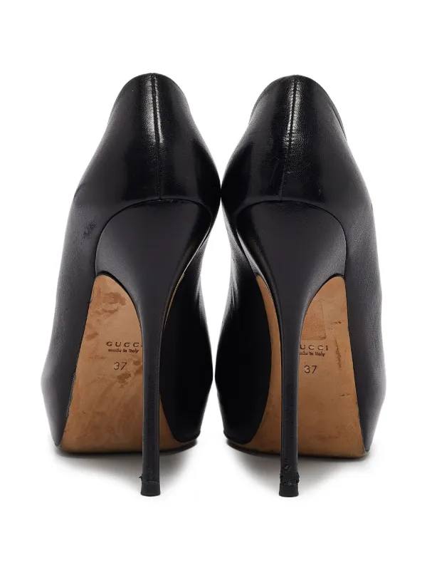 Gucci Pre-Owned peep-toe Heeled Pumps Black FARFETCH PH