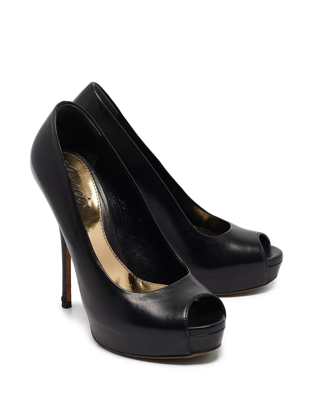 Gucci Pre-Owned Pumps met open neus en hak - Zwart
