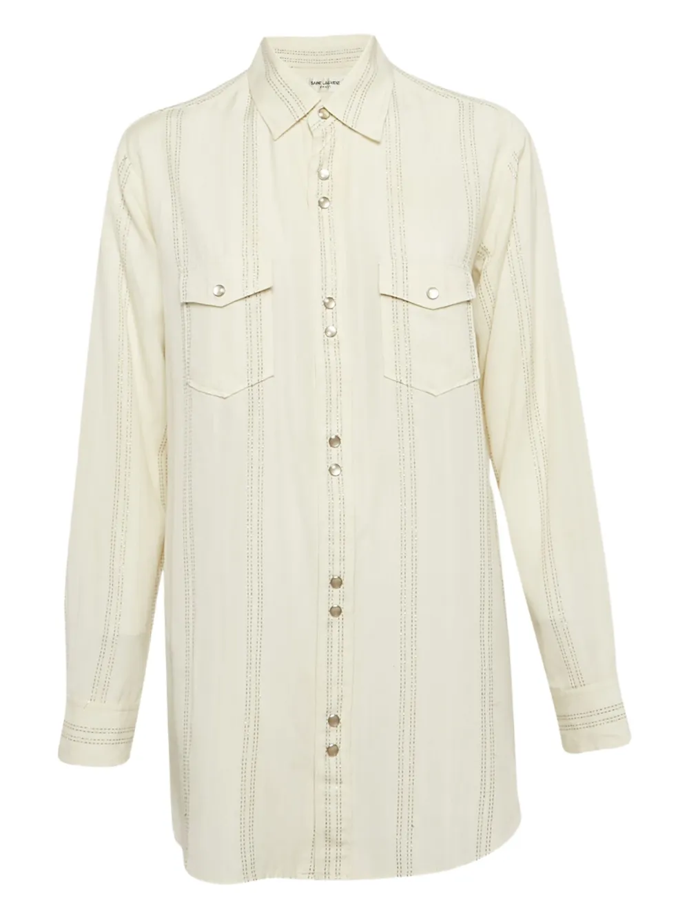 Saint Laurent Pre-Owned camisa con botones y rayas estampadas | blanco | Image 1