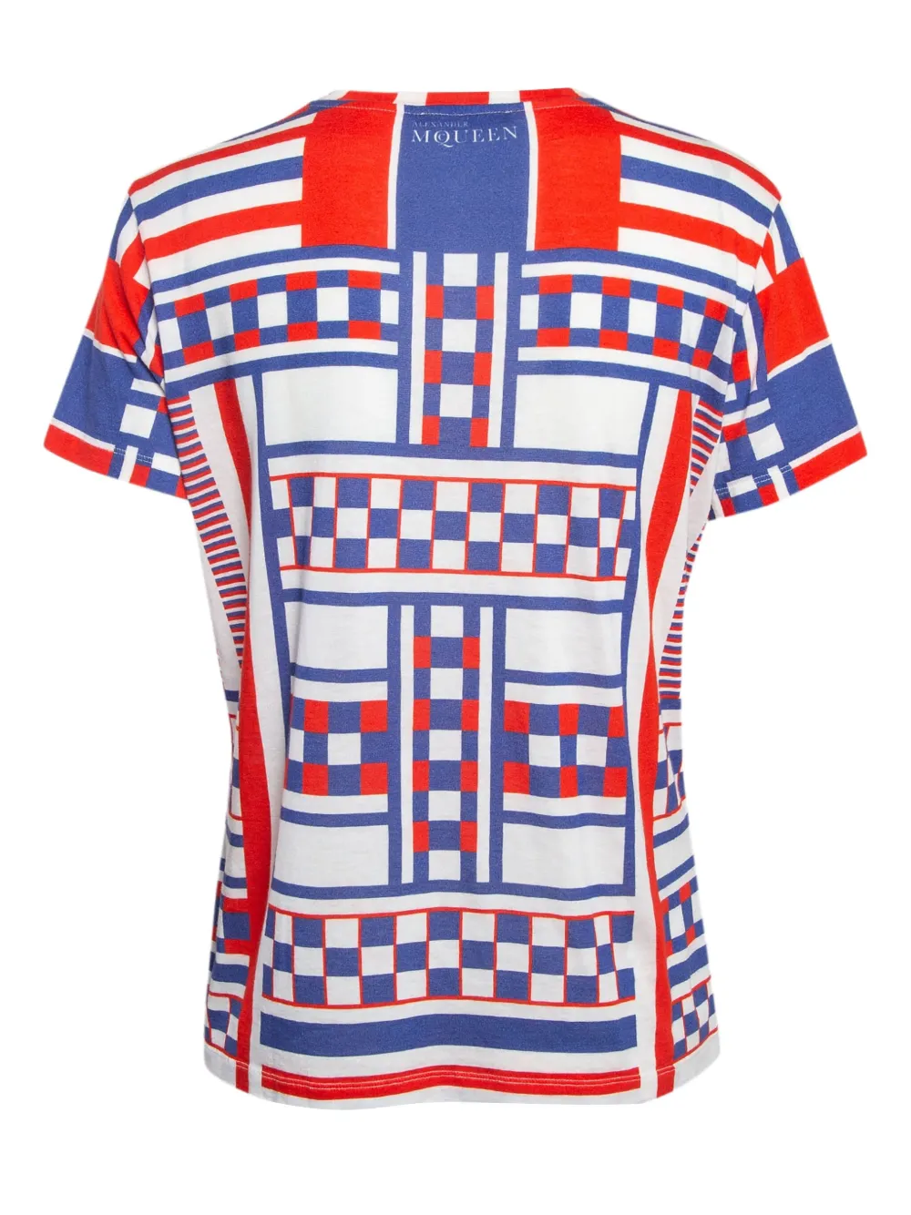 Alexander McQueen Pre-Owned skull-print checkered T-shirt | Image 2