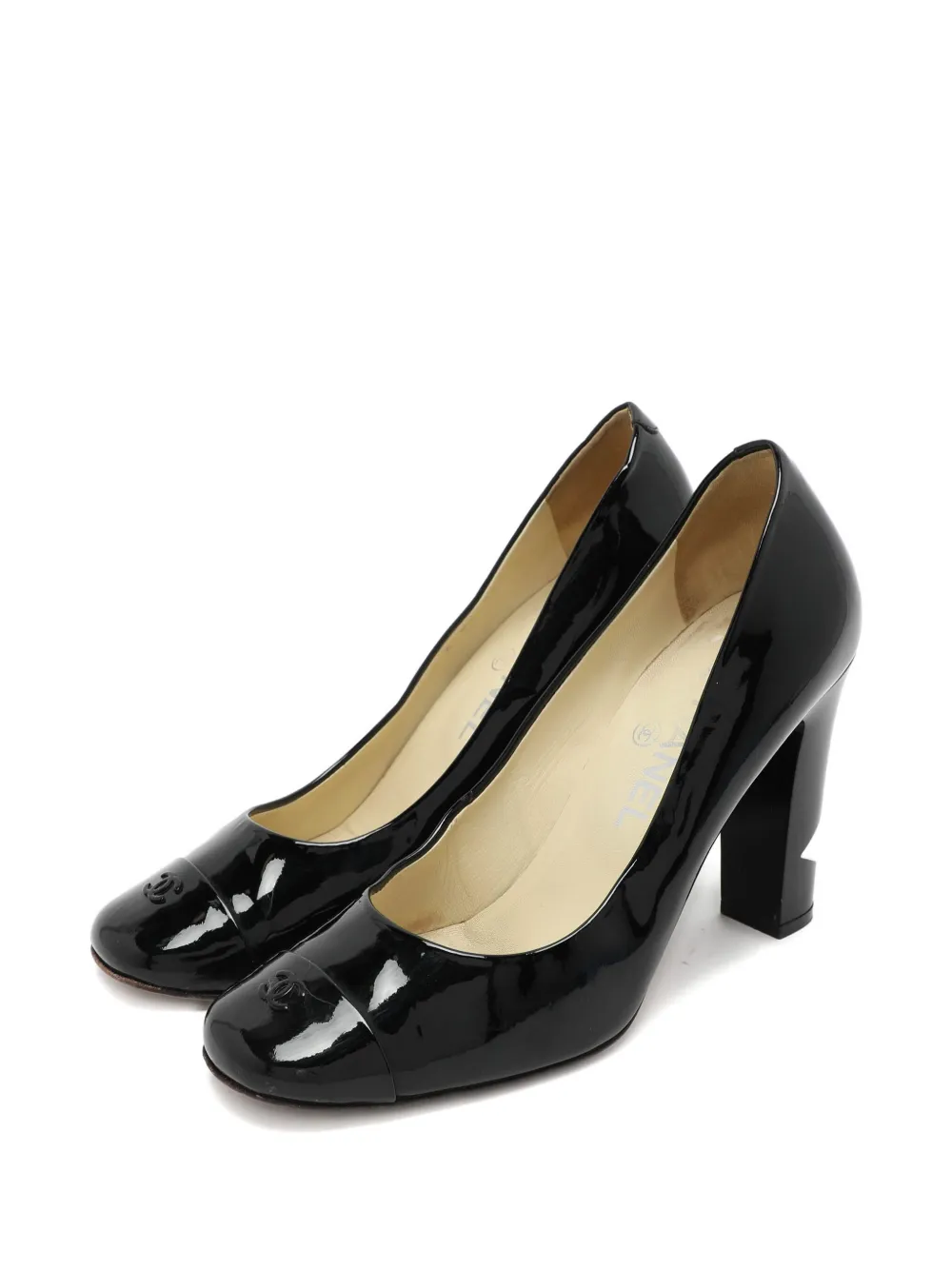 CHANEL Pre-Owned 100mm patent-finish leather pumps | Image 2