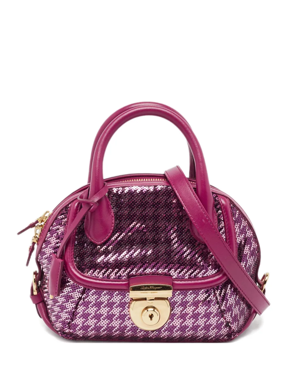 Ferragamo Pre-Owned sequin satchel bag | Purple | Image 1