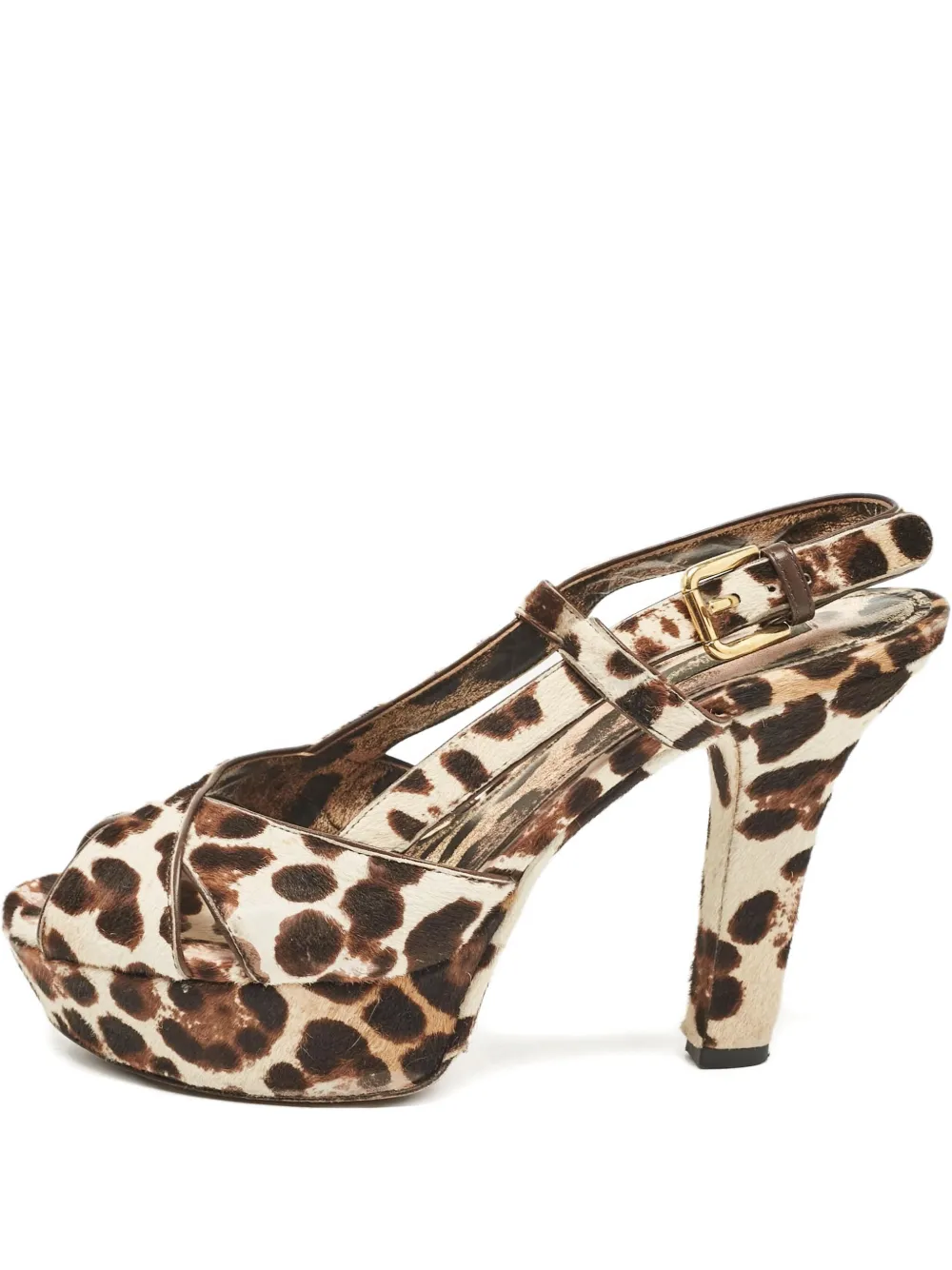 Dolce & Gabbana Pre-Owned 120mm leopard-print platform sandals | Brown | Image 1