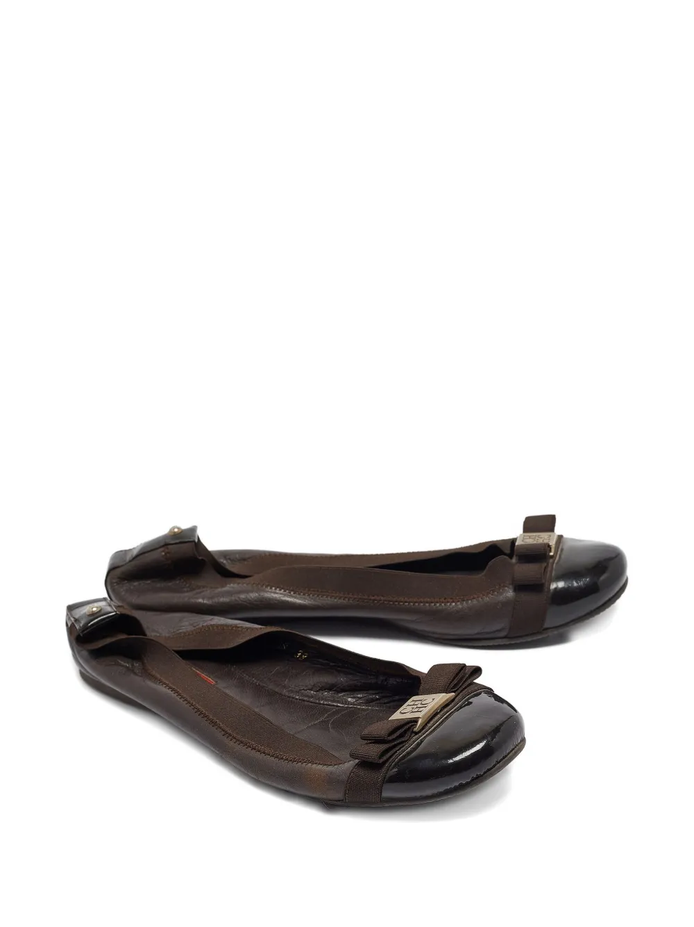 Carolina Herrera Vintage pre-owned patent-leather bow-detail ballet flats | Pre-Owned | Image 2