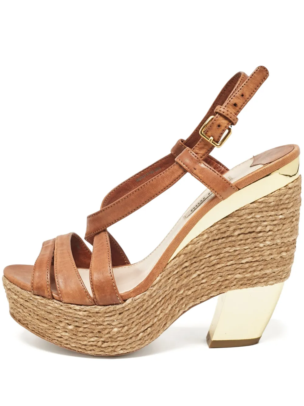135mm leather rope-wedge sandals