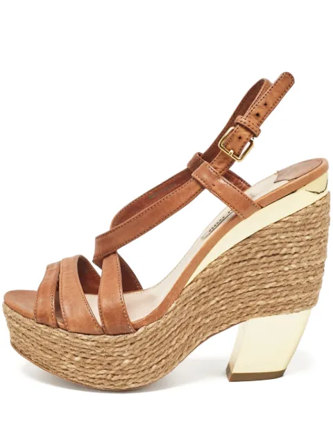 Miu Miu Pre-Owned 135mm leather rope-wedge sandals