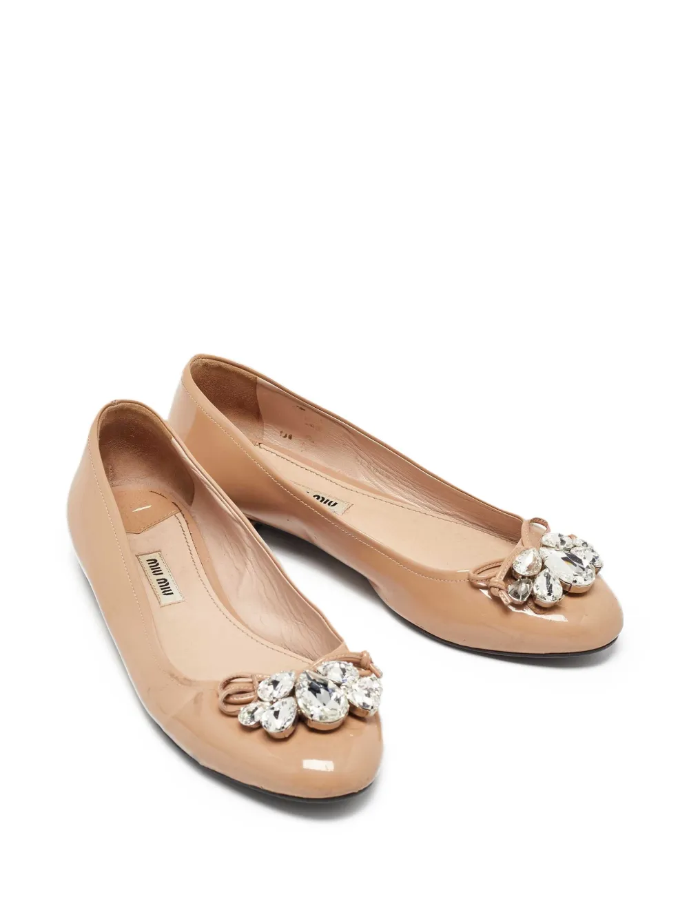 Miu Miu Pre-Owned crystal-embellishment ballet flats | Image 2