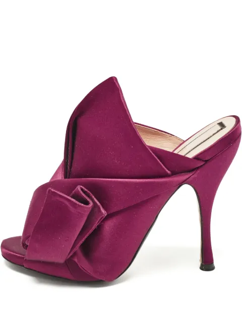 Nº21 pre-owned Raso Knot satin bow-detail mules