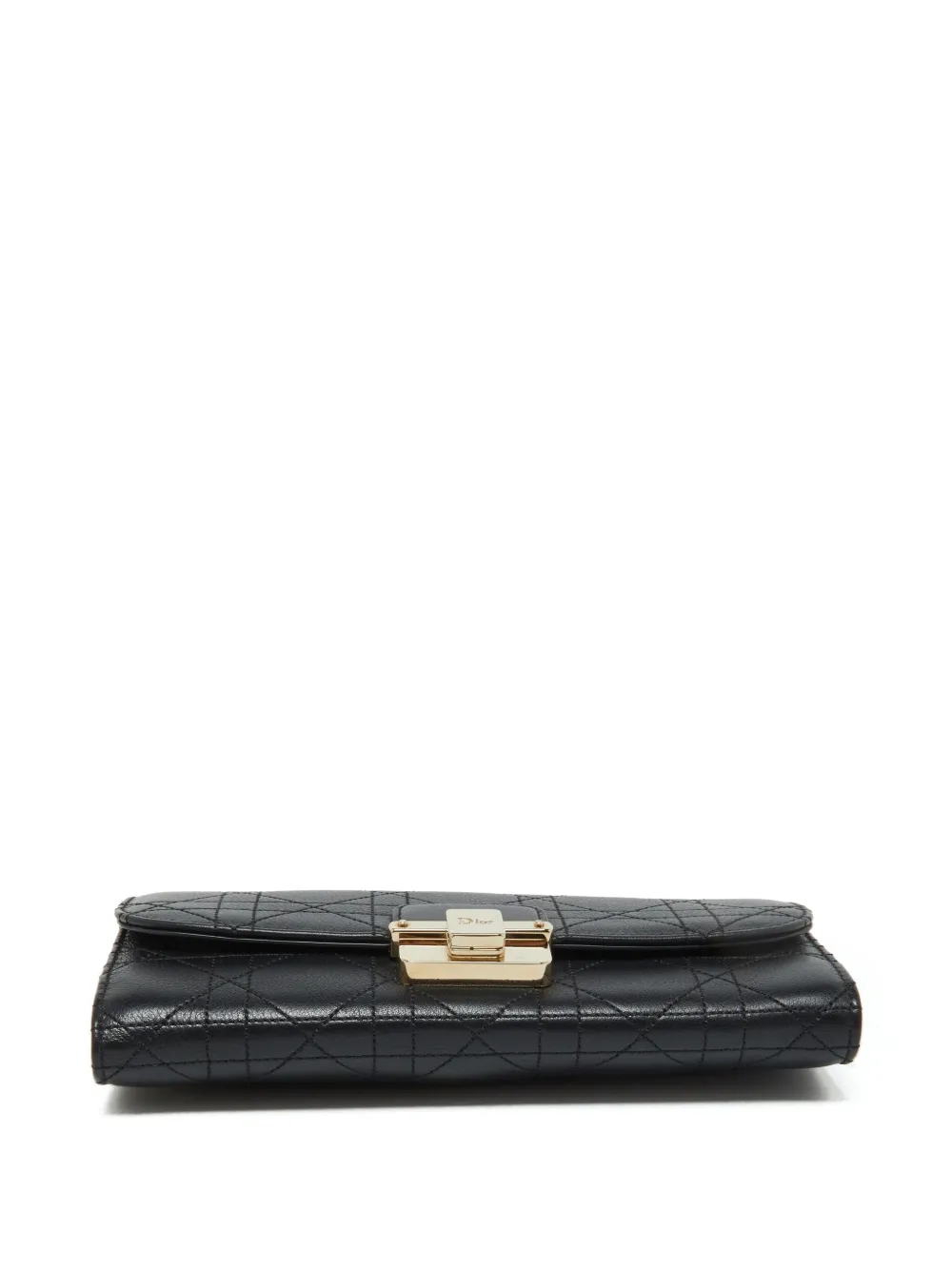 Pre-owned Dior Cannage Leather Rendezvous Wallet