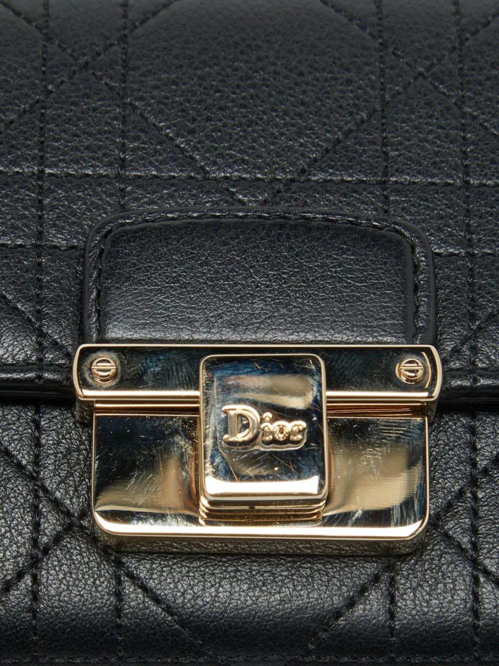 Pre-owned Dior Cannage Leather Rendezvous Wallet