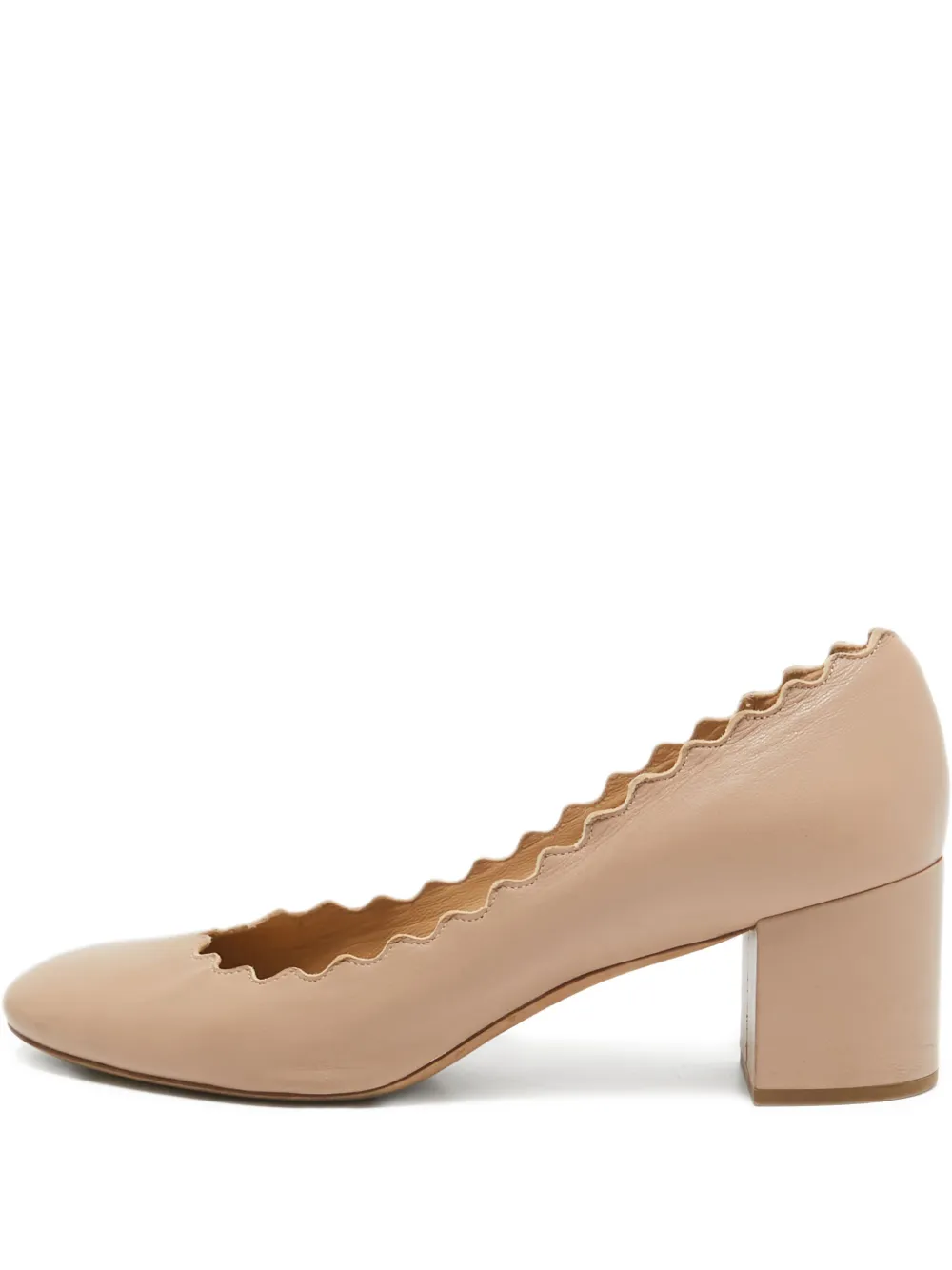 Chloé Pre-Owned 55mm leather heel sandals | Neutrals | Image 1