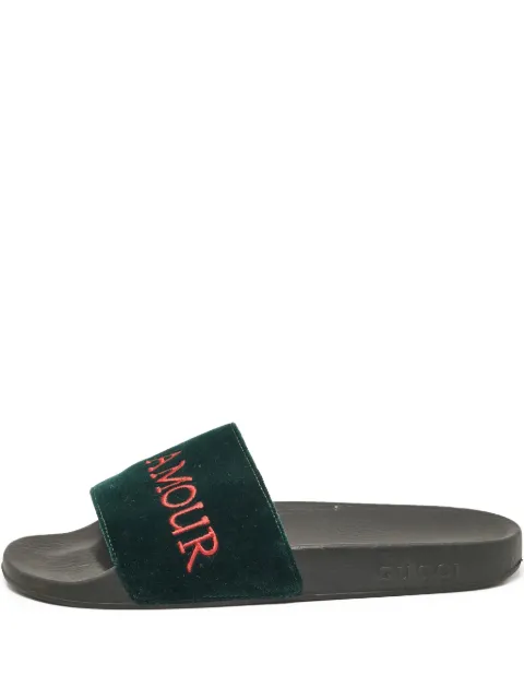 Gucci Pre-Owned velvet flat sandals