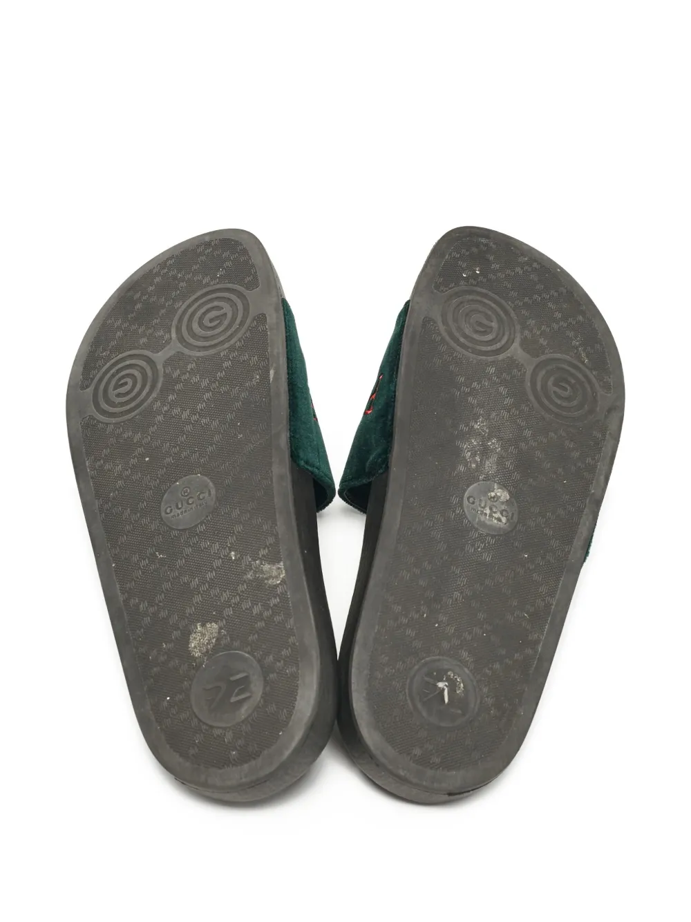 Gucci Pre-Owned ベルベット フラットサンダル | グリーン