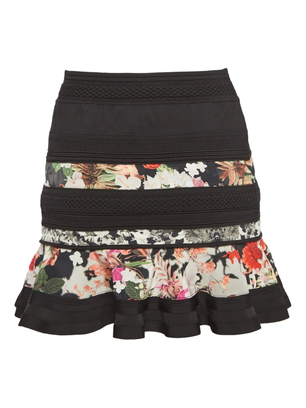 Roberto Cavalli Vintage floral-panelled ruffled mini skirt | Image 2
