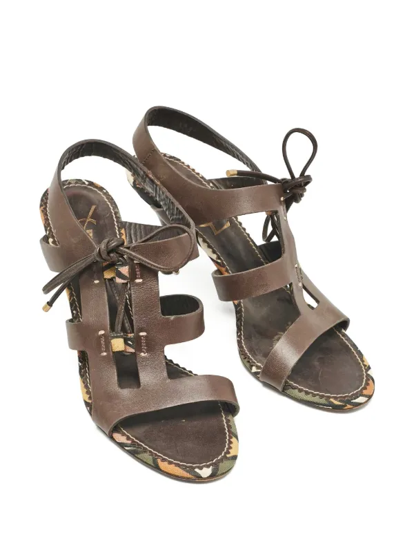 Saint Laurent Pre-Owned Sandali In Pelle 80mm Marrone FARFETCH IT