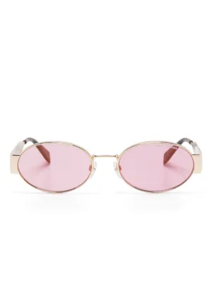 Miu Miu Eyewear オーバルフレーム サングラス | ピンク | FARFETCH JP