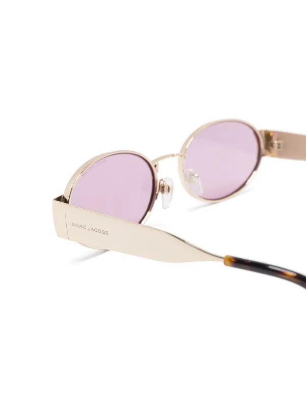 Marc Jacobs Eyewear oval-frame Sunglasses | Gold | FARFETCH display picture 3