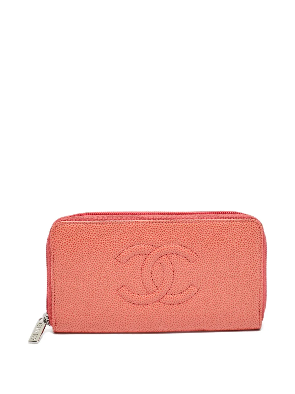 CHANEL Pre-Owned CC-embossed wallet - オレンジ CHANEL Pre-Owned CC-embossed wallet - オレンジ