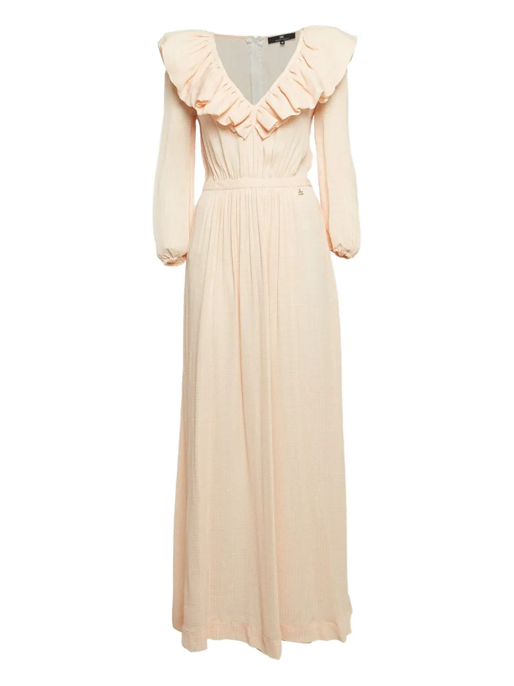 Click to view more detailed imagery on our partner's website Pre-owned Elisabetta Franchi Ruffled-collar Maxi Dress In Pink