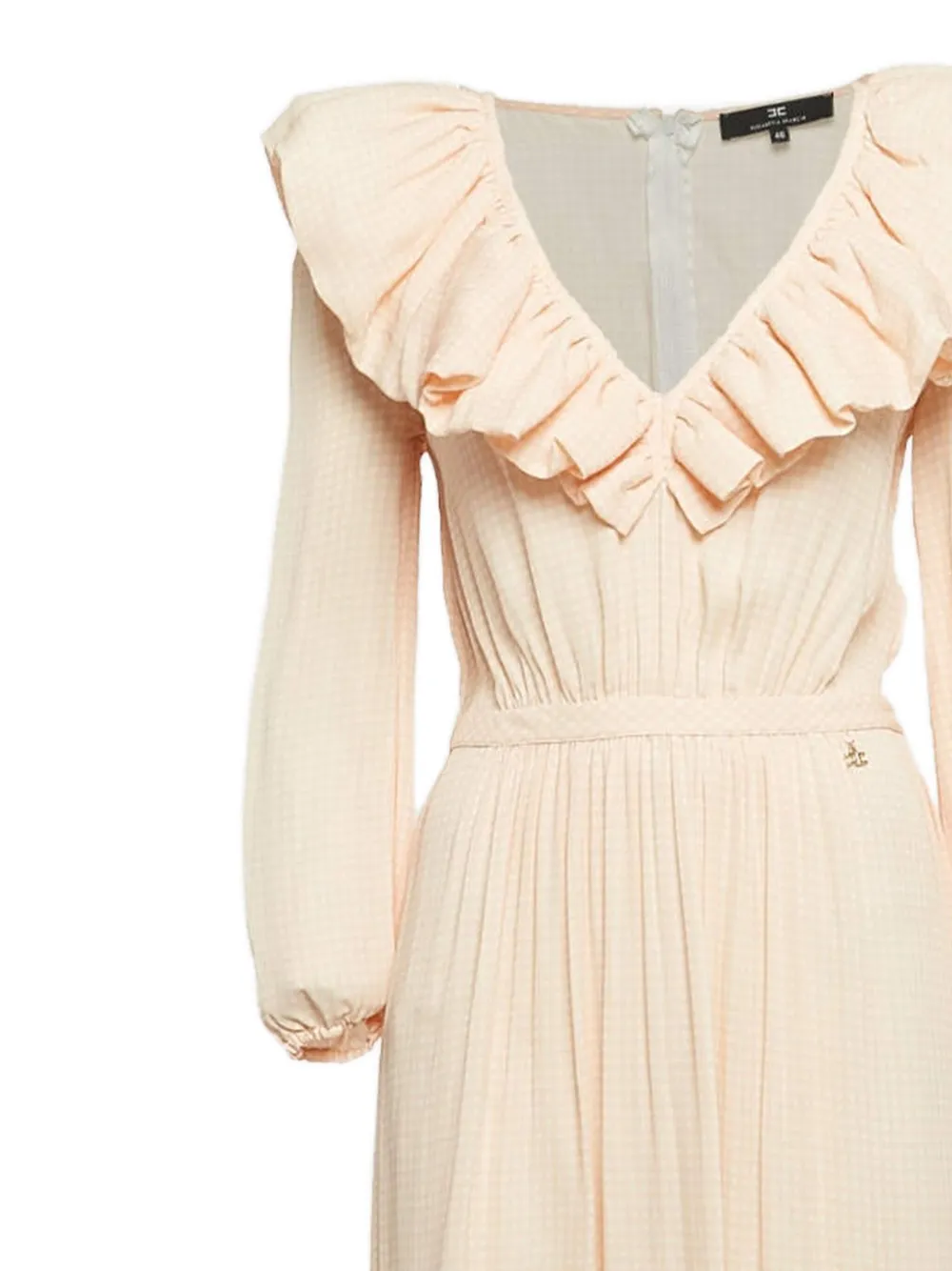 Elisabetta Franchi Maxi-jurk met ruchekraag - Roze