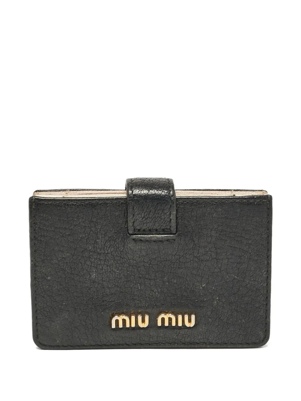 Pre-owned Miu Miu Logo-plaque Leather Cardholder