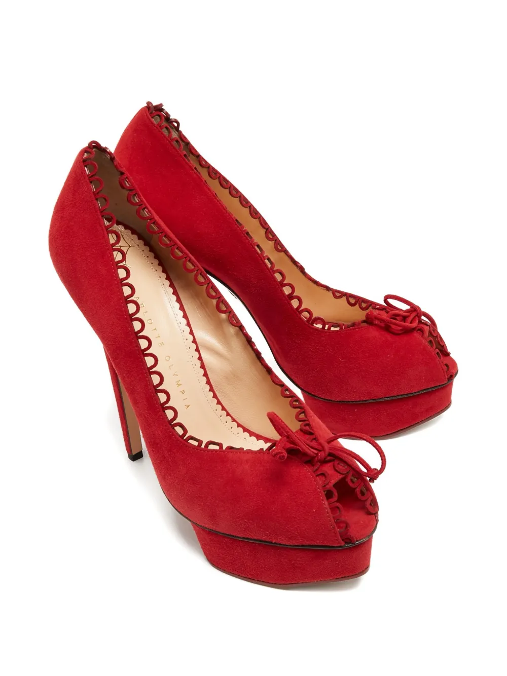 Charlotte Olympia 100 mm leren pumps met hak - Rood