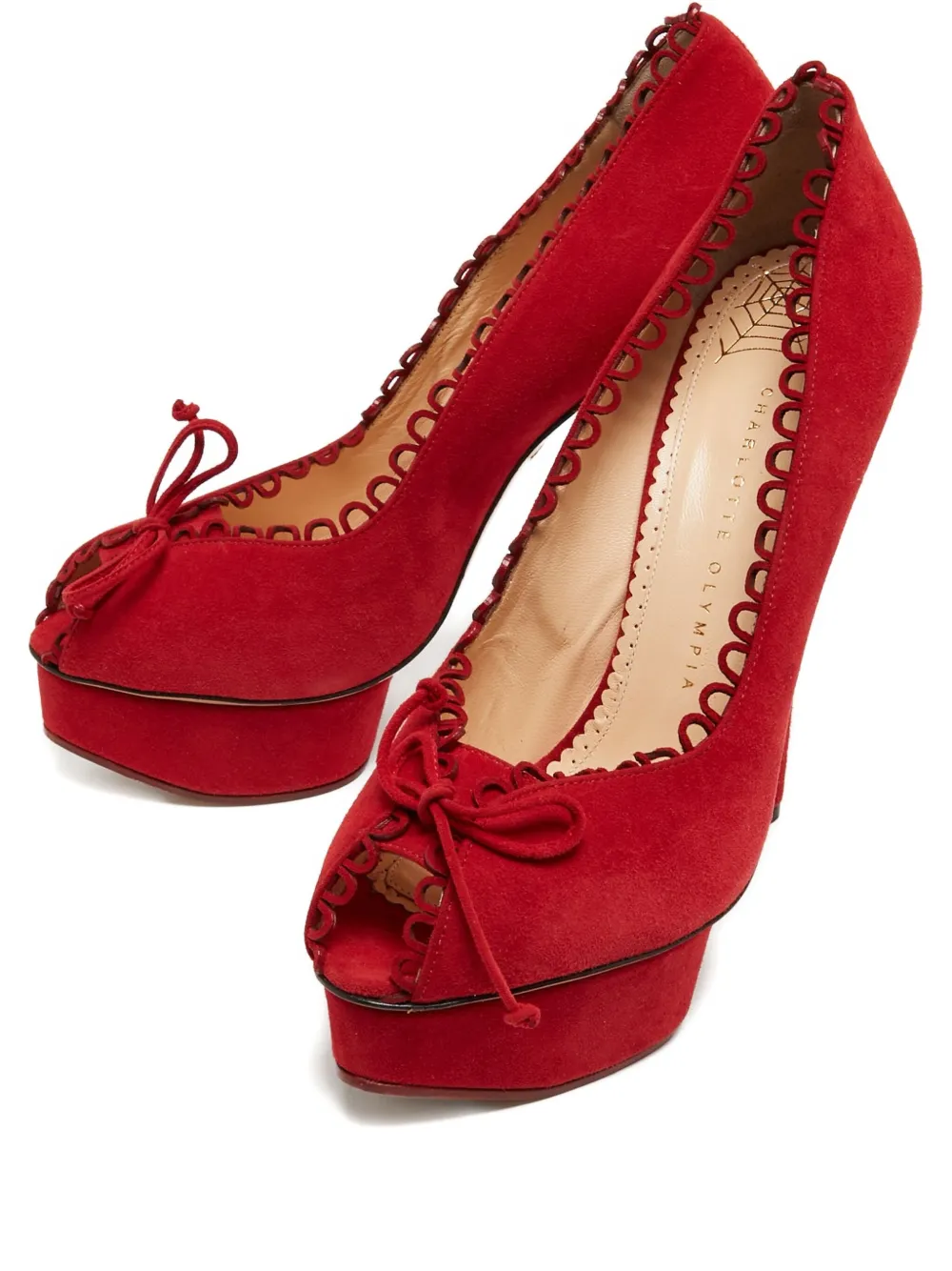 Charlotte Olympia 110mm leather heeled pumps | Red | Image 1