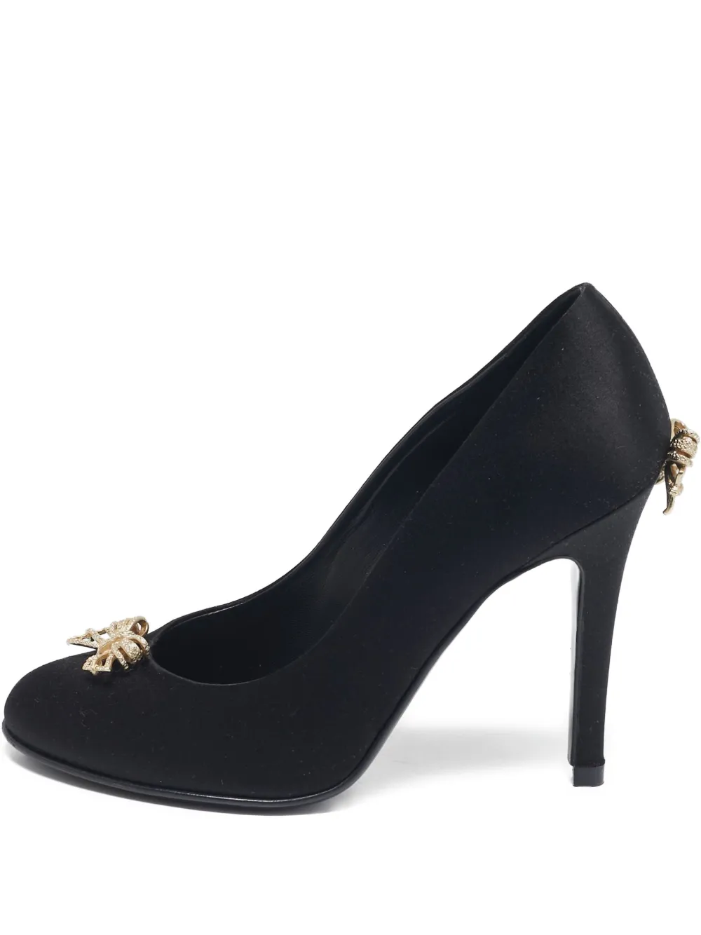 CHANEL Pre-Owned 115mm bow-detailing satin pumps | Black | Image 1