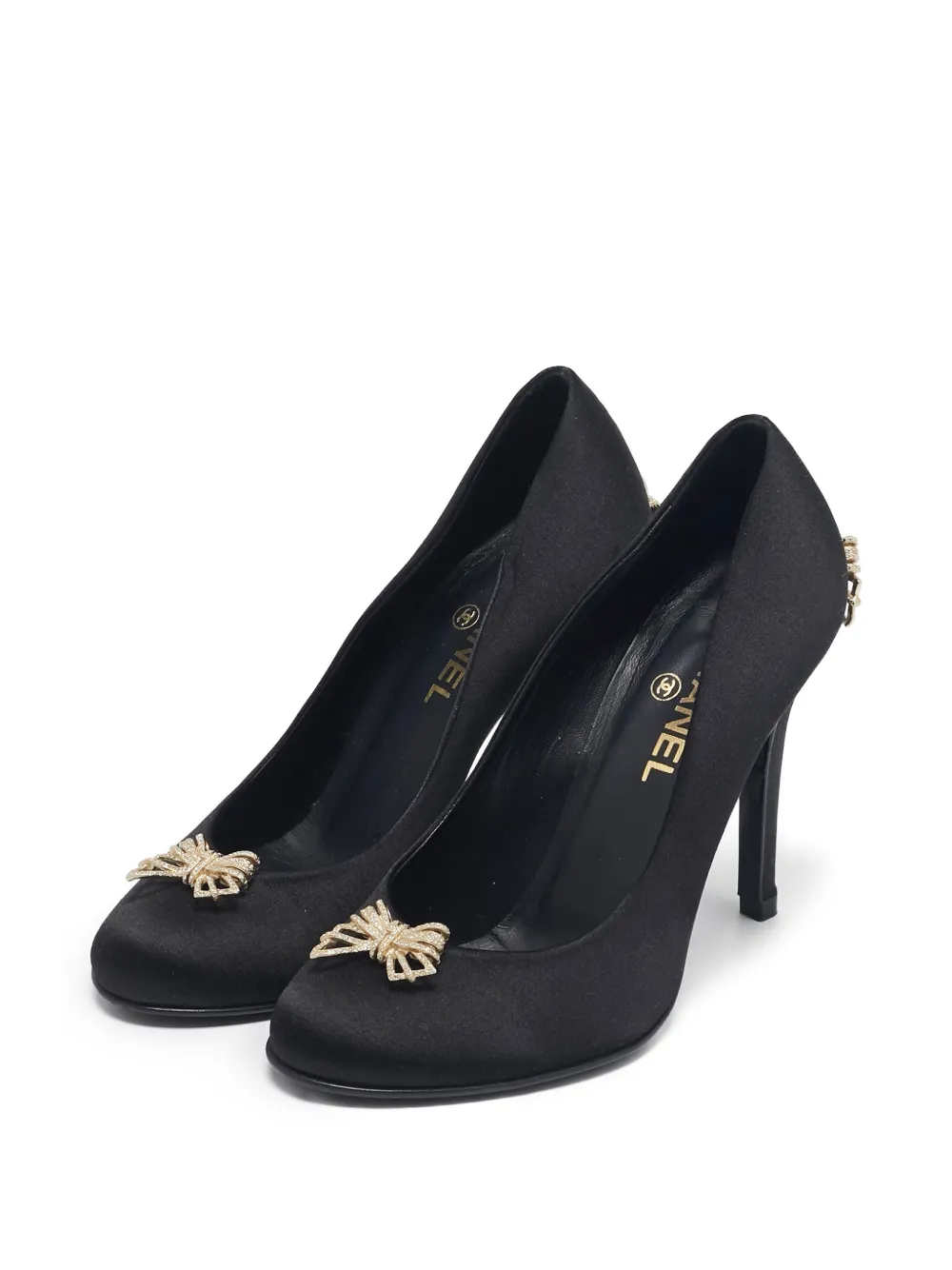 CHANEL Pre-Owned 115mm bow-detailing satin pumps | Heeled Pumps | Image 2