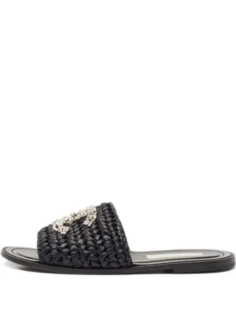 CHANEL Pre-Owned crystal interlocking-cc sandals