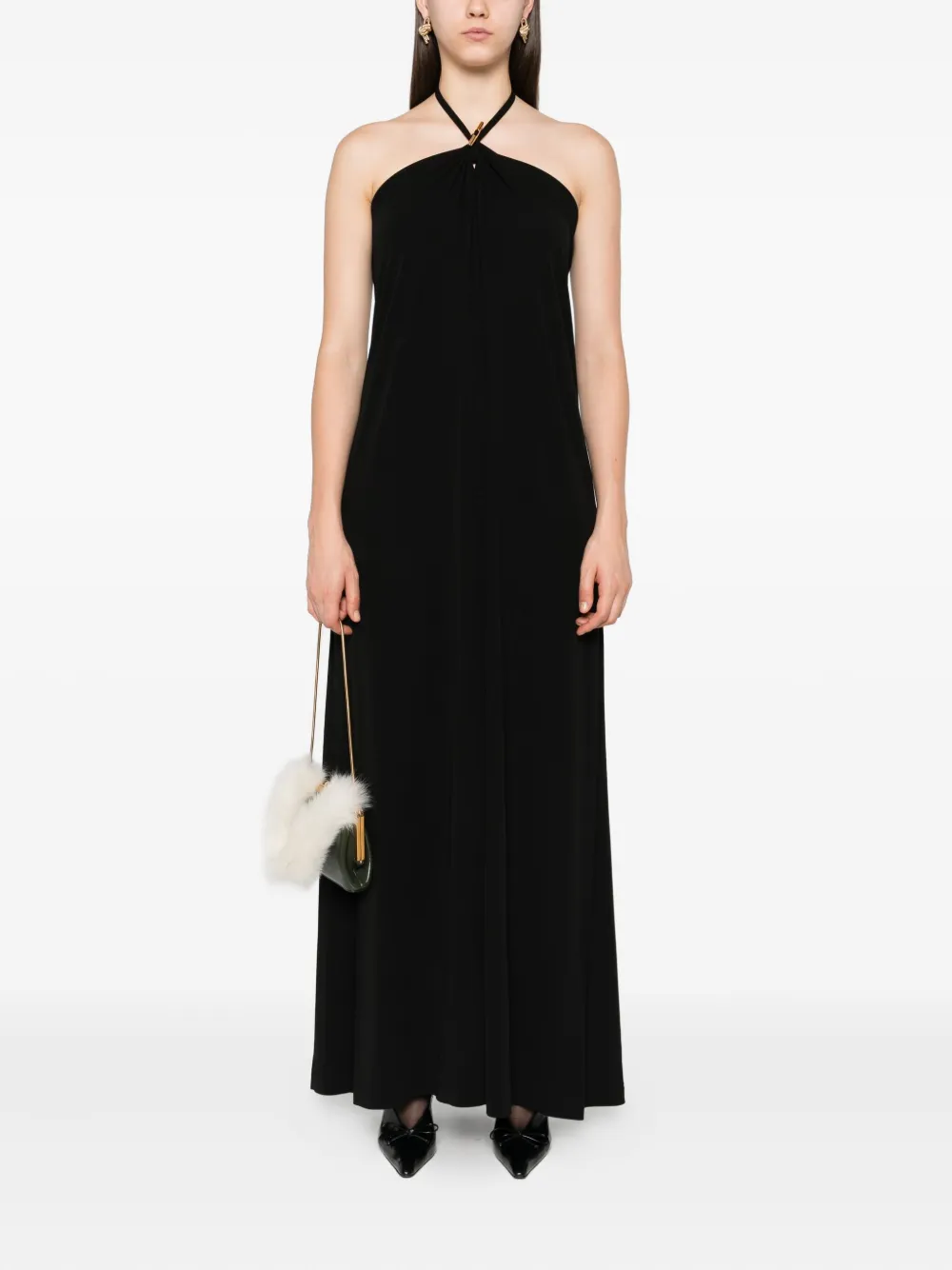 Moschino Maxi-jurk met halternek Zwart