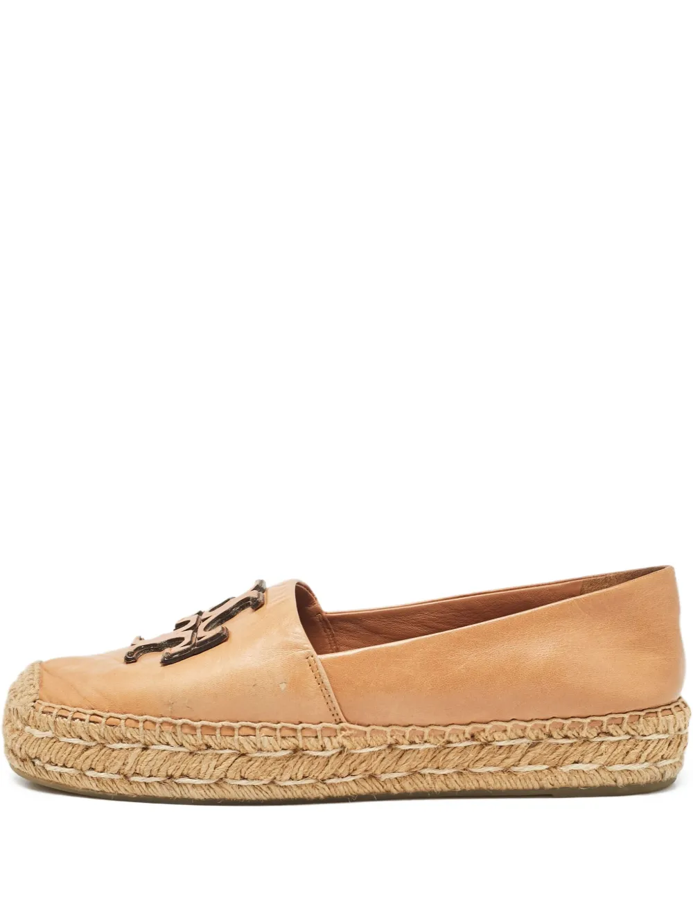 Tory Burch pre-owned Double T-motif flat espadrilles | Brown | Image 1