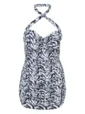 Norma Kamali Vintage zebra-print swimsuit - White