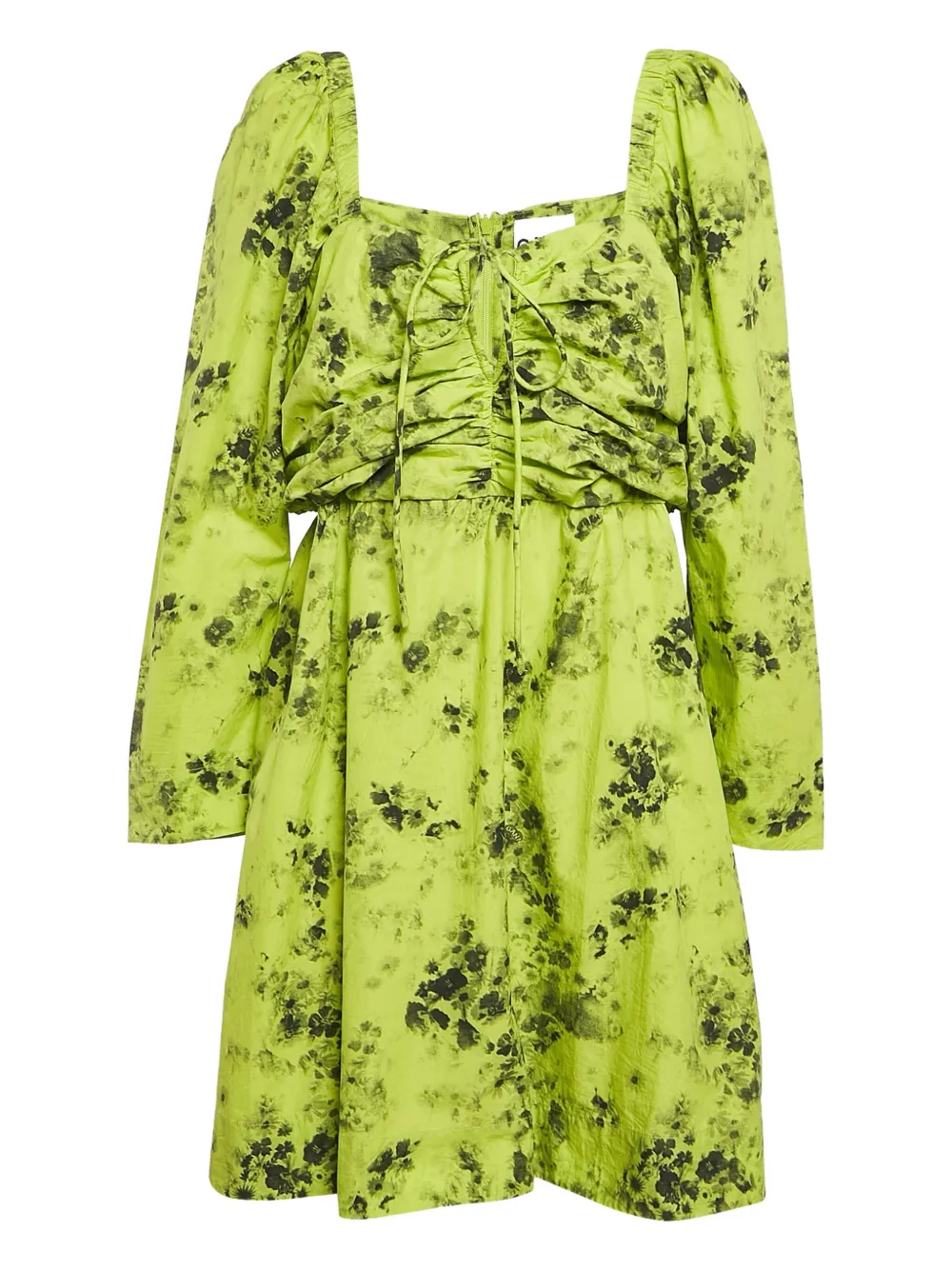 GANNI pre-owned ruched long-sleeve dress | Green | Image 1