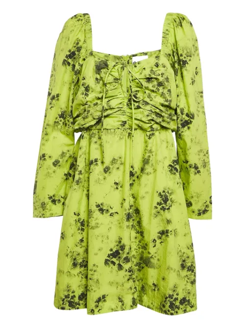 GANNI pre-owned ruched long-sleeve dress