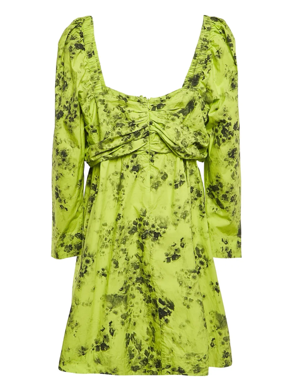 GANNI Pre-owned jurk met ruches en lange mouwen - Groen