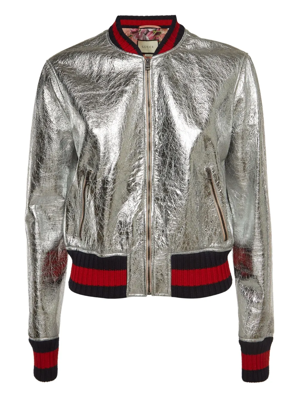 Gucci Pre-Owned メタリック ボンバージャケット - シルバートーン Gucci Pre-Owned メタリック ボンバージャケット - シルバートーン