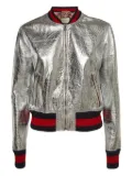 Gucci Pre-Owned metallic-effect bomber jacket - Silver