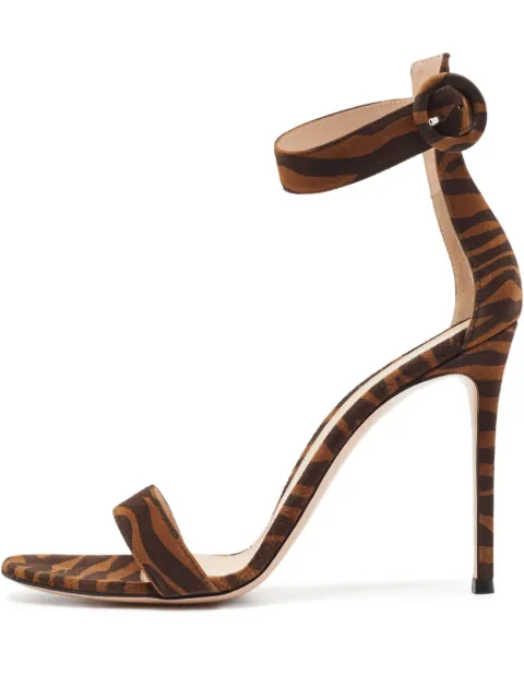 Gianvito Rossi pre-owned 115mm Portofino zebra-print stiletto sandals