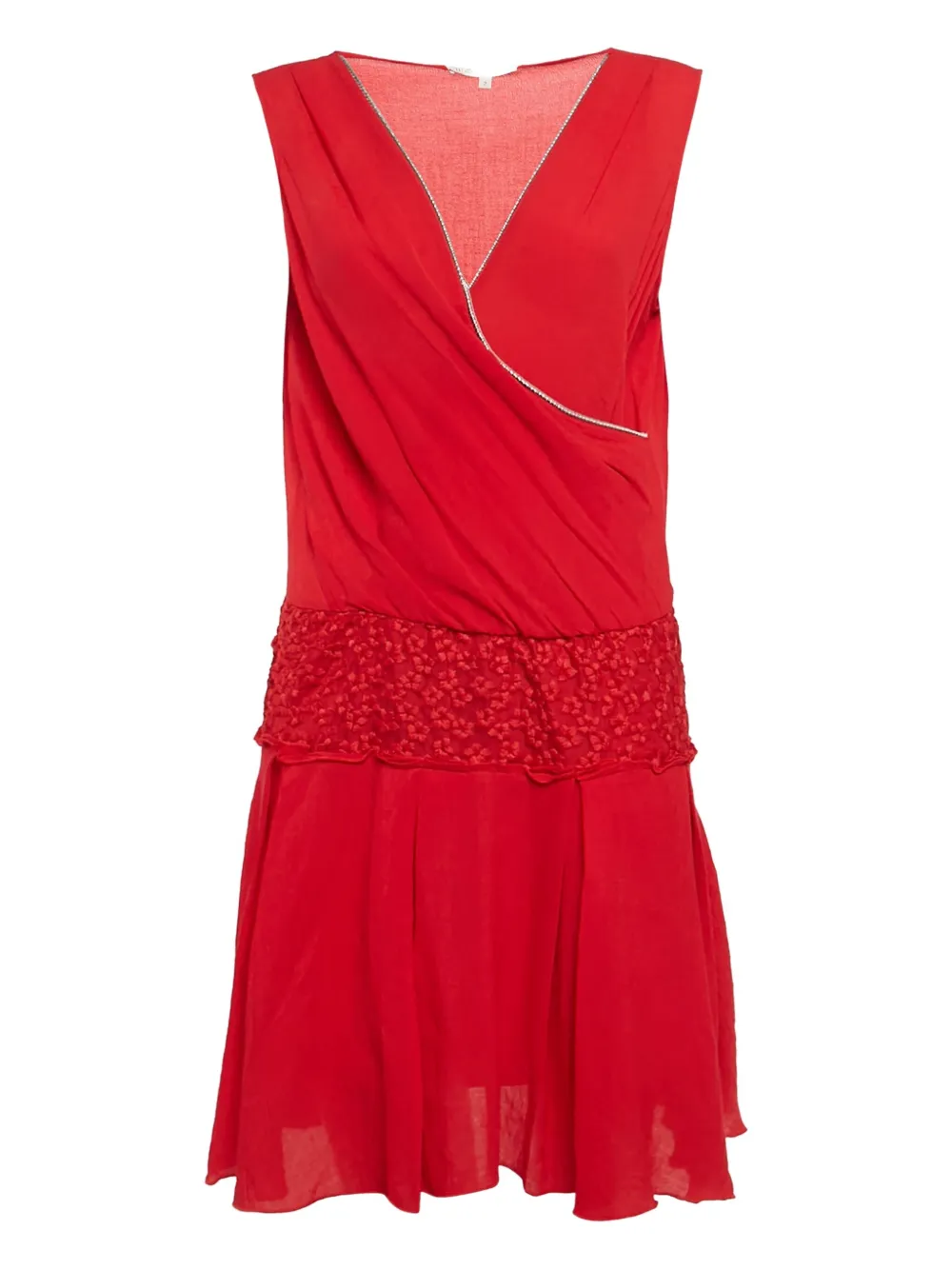Maje Pre-owned Rosalina Kleid mit V-Ausschnitt | Rot | Image 1