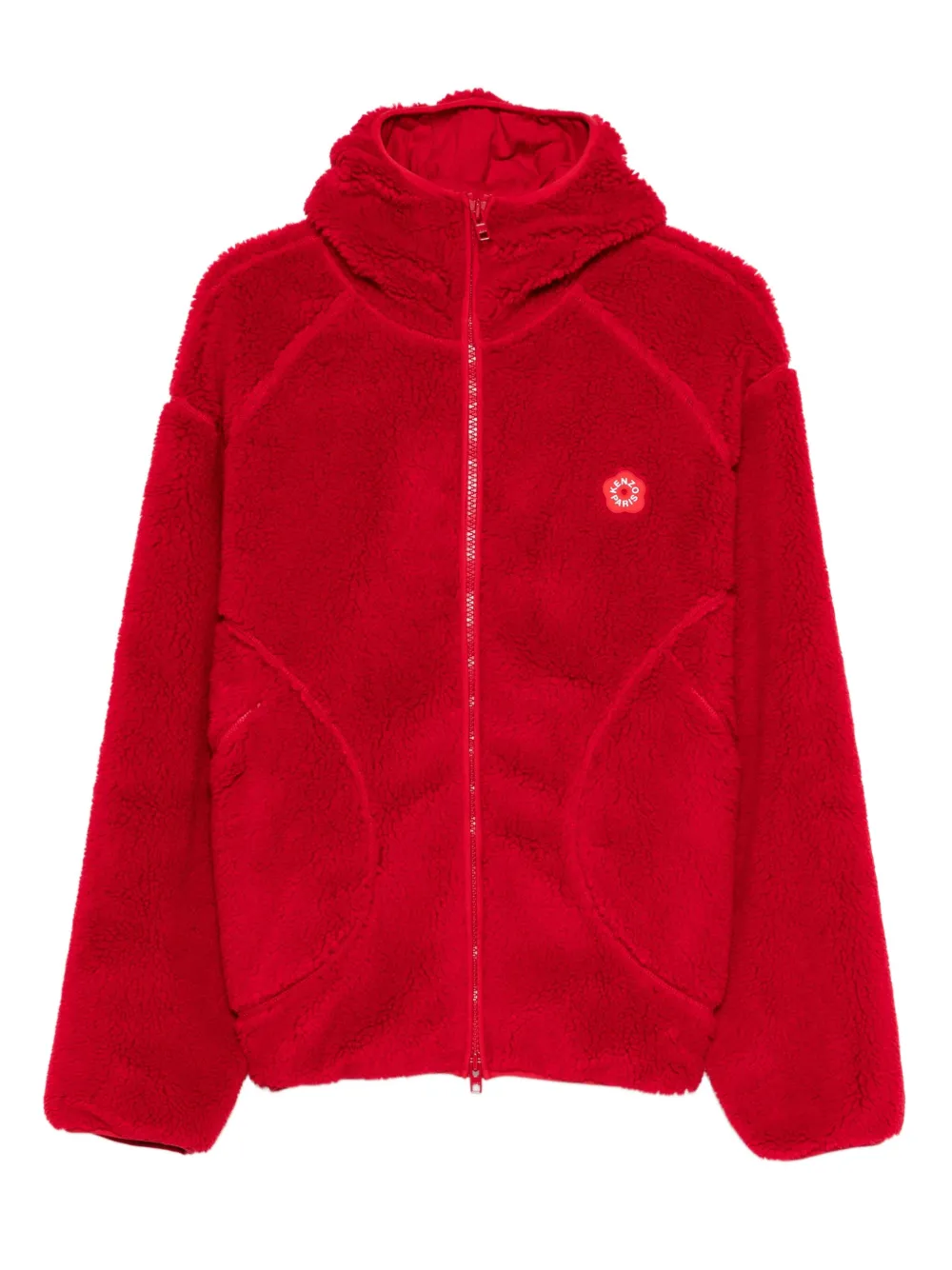 Kenzo hooded fleece jacket | Red | Image 1