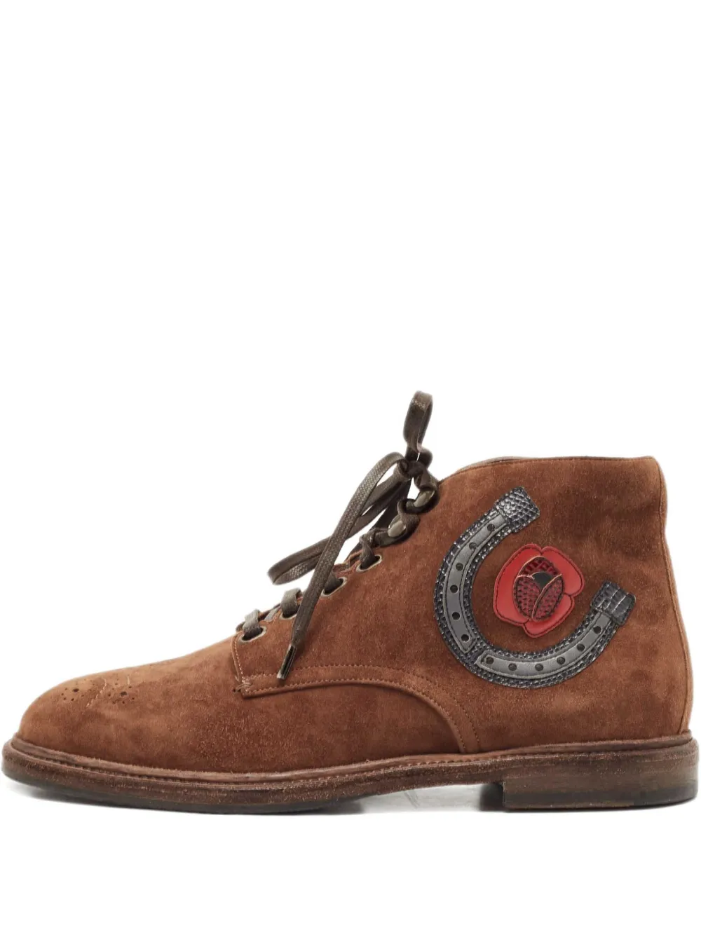 Dolce & Gabbana Pre-Owned Stivali in pelle scamosciata con ricamo 2024 - Marrone