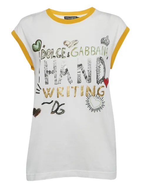 Dolce & Gabbana Pre-Owned playera Handwriting Heart 2024