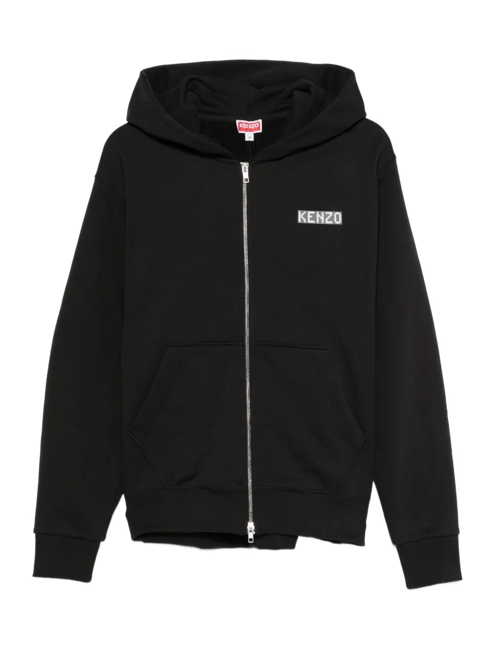 Kenzo logo-embroidered zip-up hoodie | Black | Image 1