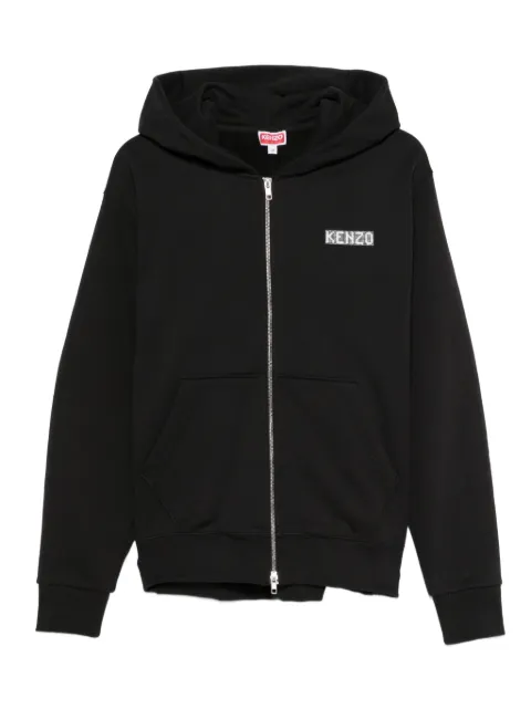 Kenzo logo-embroidered zip-up hoodie