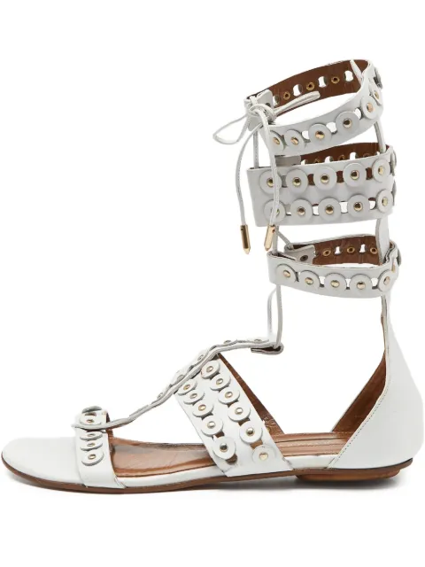 Aquazzura pre-owned stud-embellished flat sandals